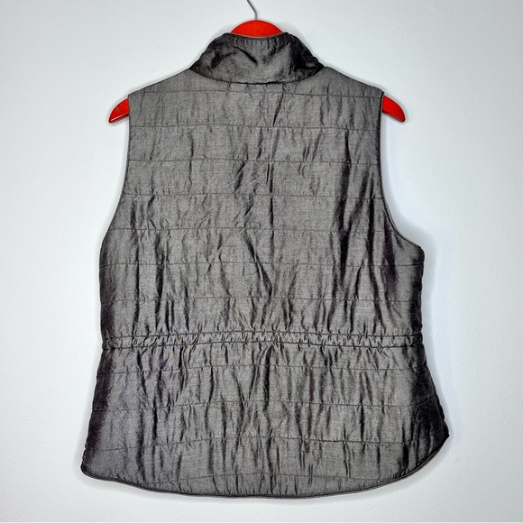 NIC+ZOE Womens Lyocell Metallic Silver Vest Lightweight Gray Cinched Waist Large - Picture 3 of 16